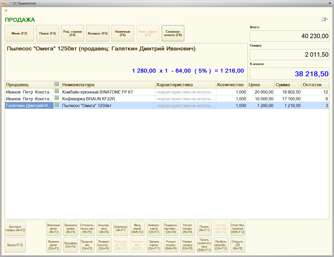 Управление продажами, Оформление продажи