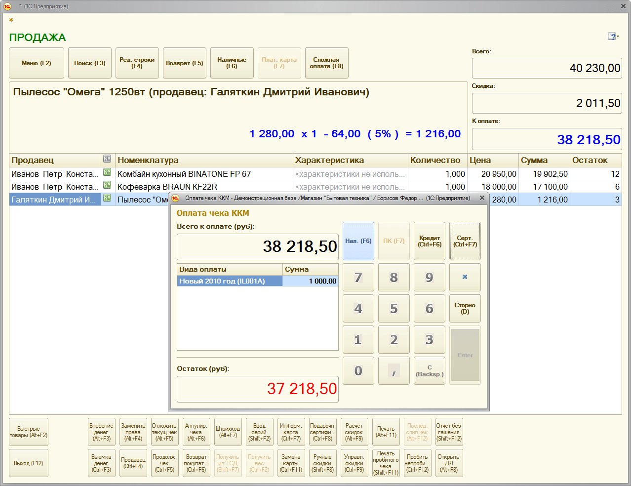 Управление продажами, Оформление продажи